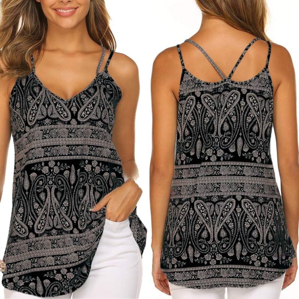 Casual Summer Spaghetti Strap Tank Top- 3X